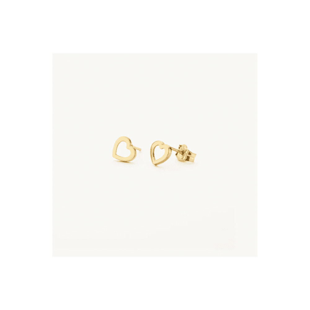 14CT YG HEART STUD EARRINGS