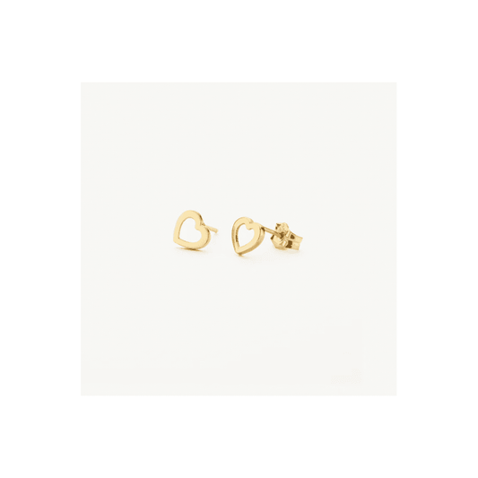 14CT YG HEART STUD EARRINGS