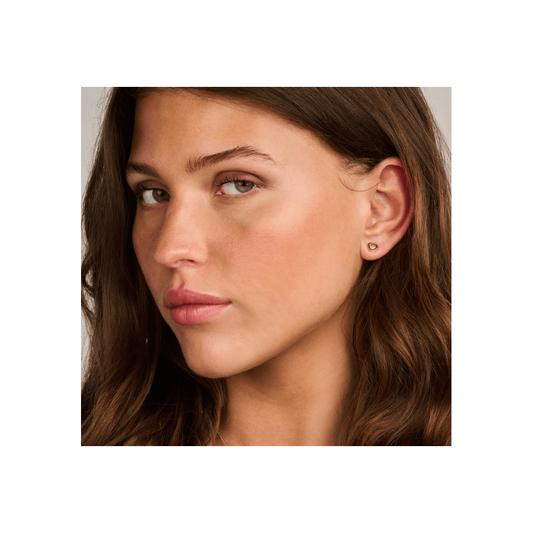 14CT YG HEART STUD EARRINGS