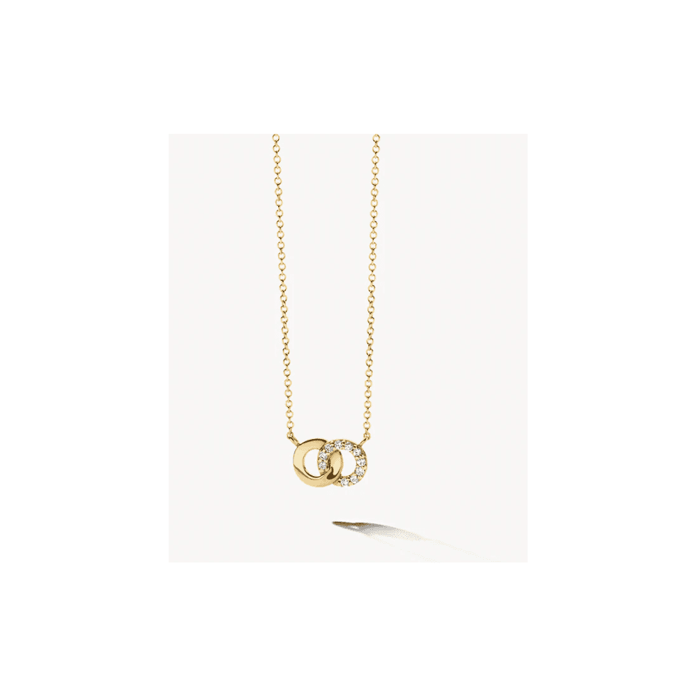 14CT YG INTERLOCKING CZ PENDANT