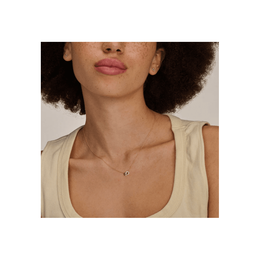 14CT YG INTERLOCKING CZ PENDANT