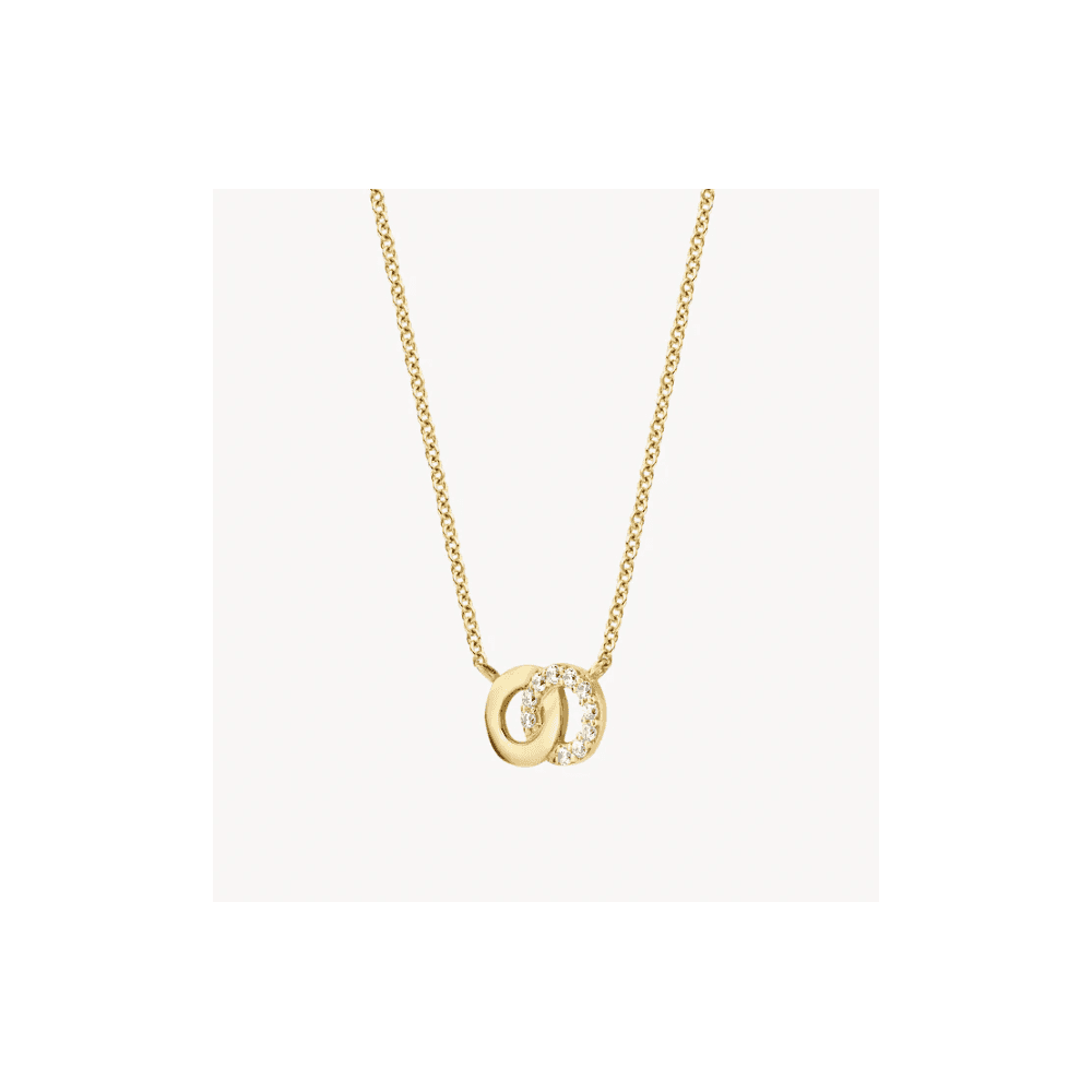 14CT YG INTERLOCKING CZ PENDANT