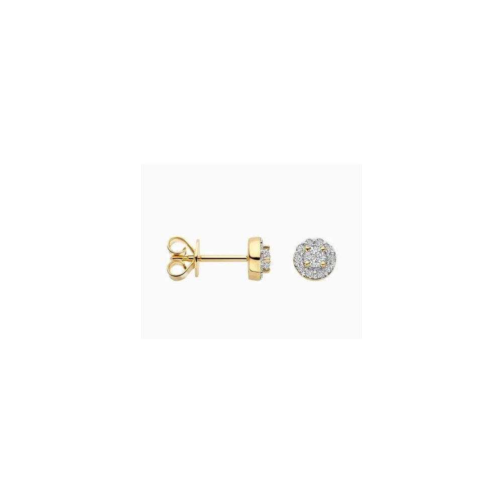 14CT YG LAB DIA 0.21CT HALO STUD EARRINGS