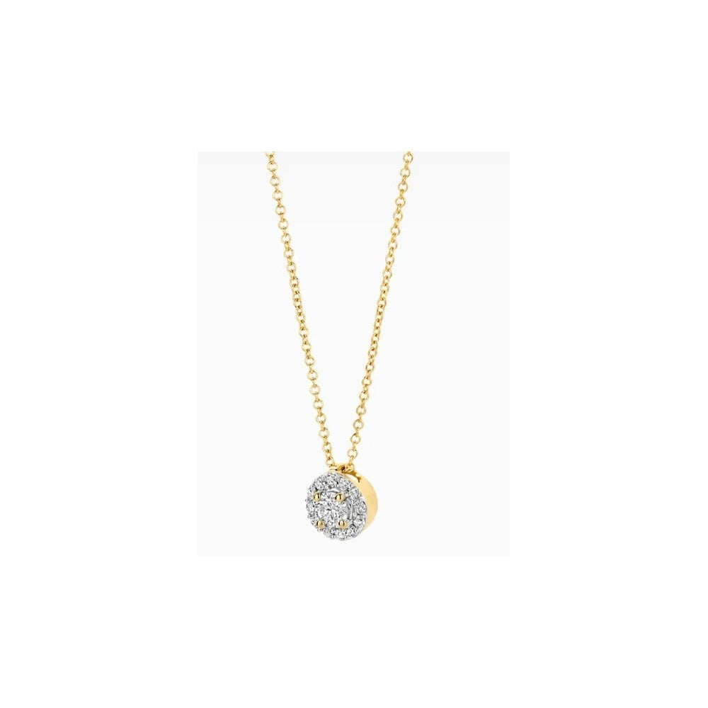 14CT YG LAB DIA 0.22CT HALO PENDANT