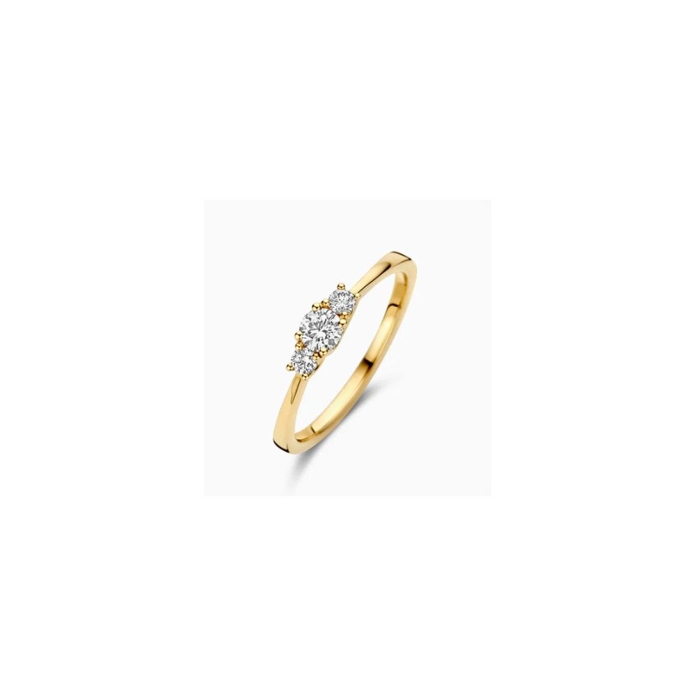 14CT YG LAB DIA 0.32CT 3 STONE RING