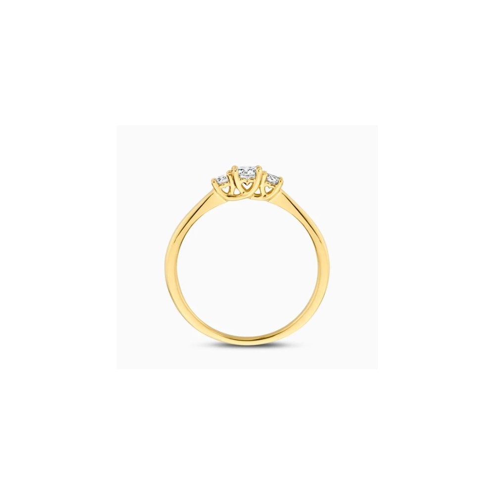 14CT YG LAB DIA 0.32CT 3 STONE RING