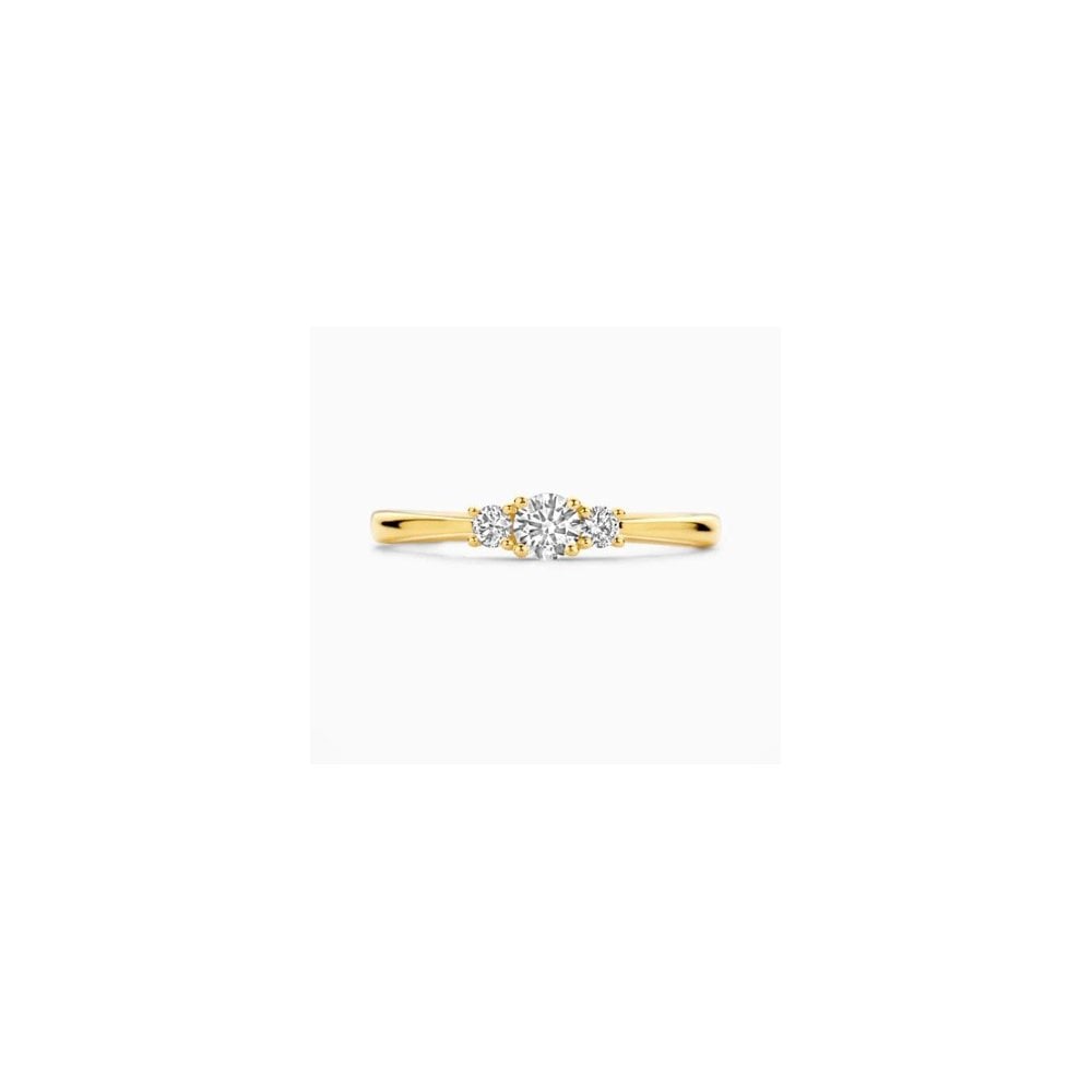 14CT YG LAB DIA 0.32CT 3 STONE RING