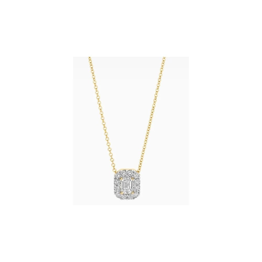 14CT YG LAB DIA 0.40CT HALO PENDANT