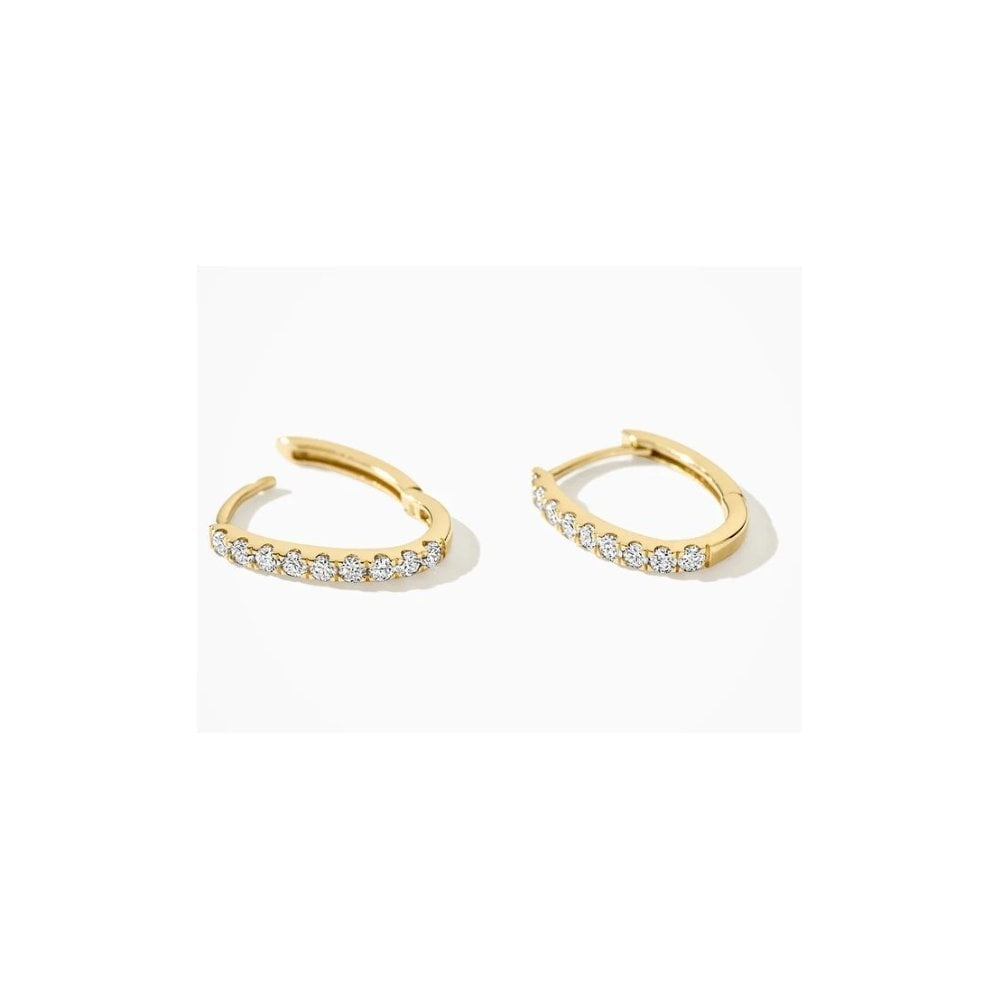 14CT YG LAB DIA 0.45CT HOOP EARRINGS