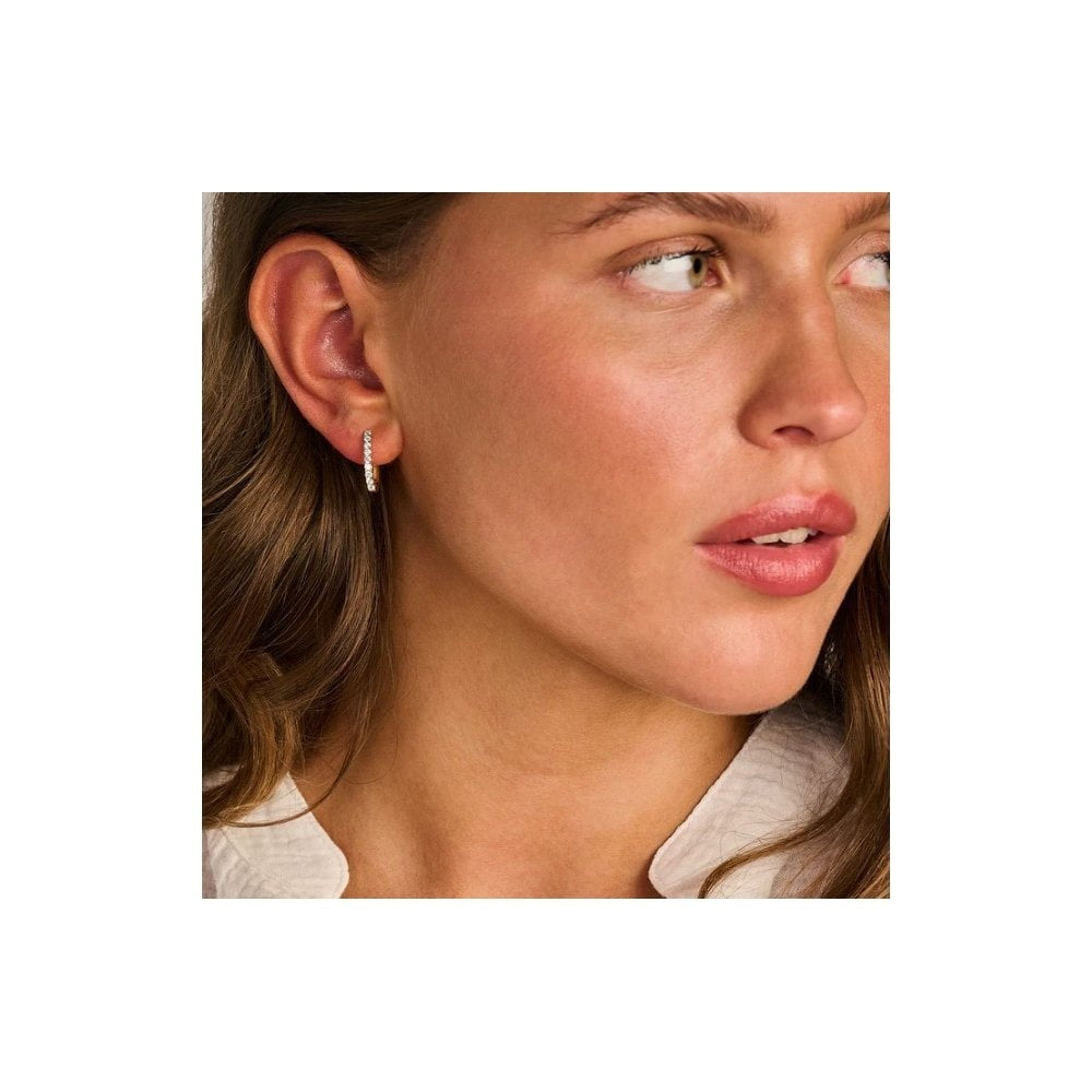 14CT YG LAB DIA 0.45CT HOOP EARRINGS