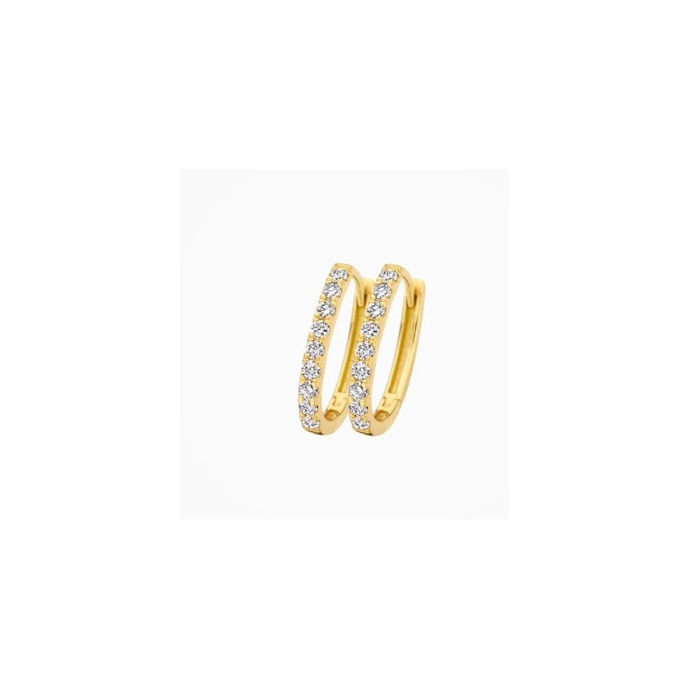 14CT YG LAB DIA 0.45CT HOOP EARRINGS