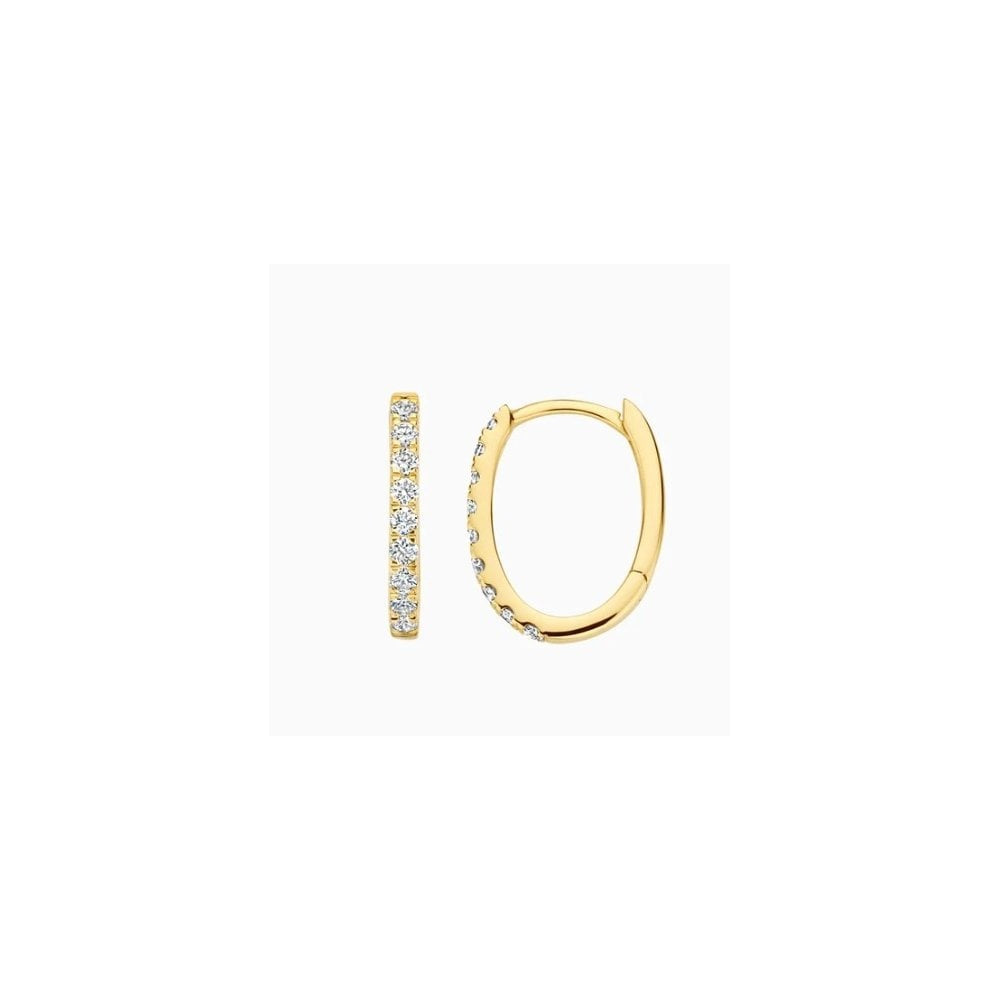 14CT YG LAB DIA 0.45CT HOOP EARRINGS