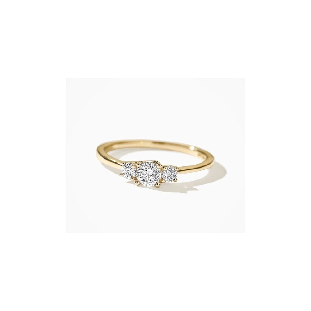 14CT YG LAB DIA 0.50CT 3 STONE RING