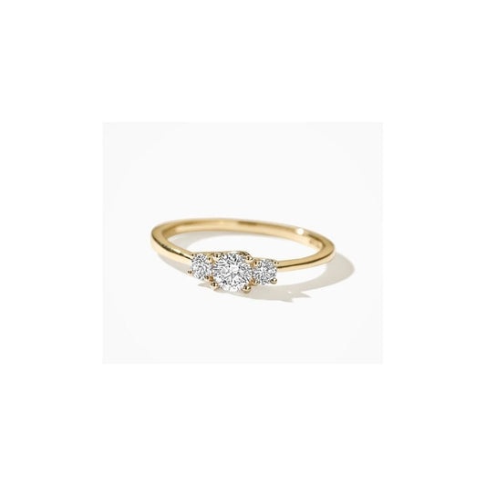 14CT YG LAB DIA 0.50CT 3 STONE RING