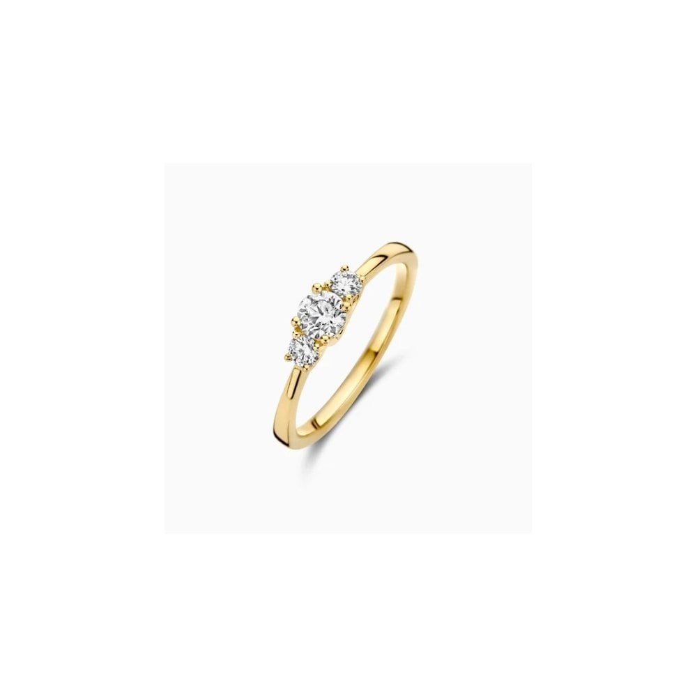 14CT YG LAB DIA 0.50CT 3 STONE RING