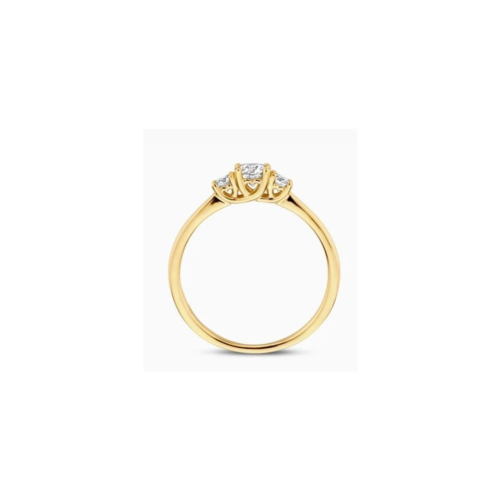 14CT YG LAB DIA 0.50CT 3 STONE RING