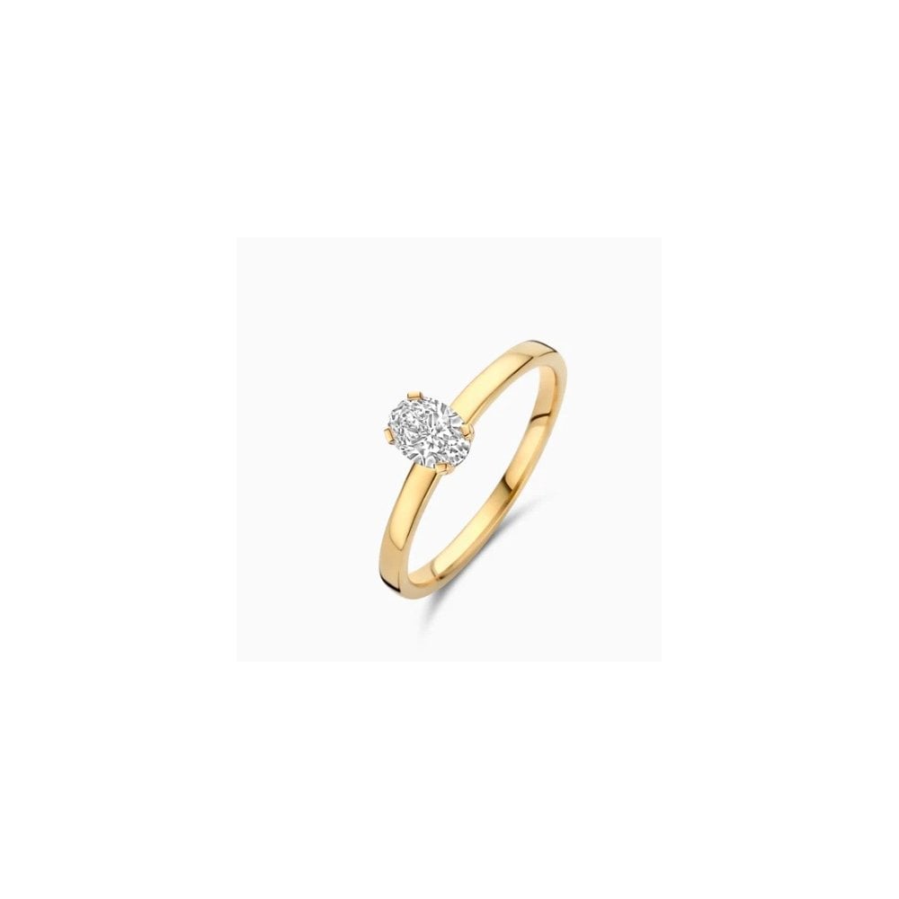 14CT YG LAB DIA 0.50CT OVAL SOLITAIRE RING