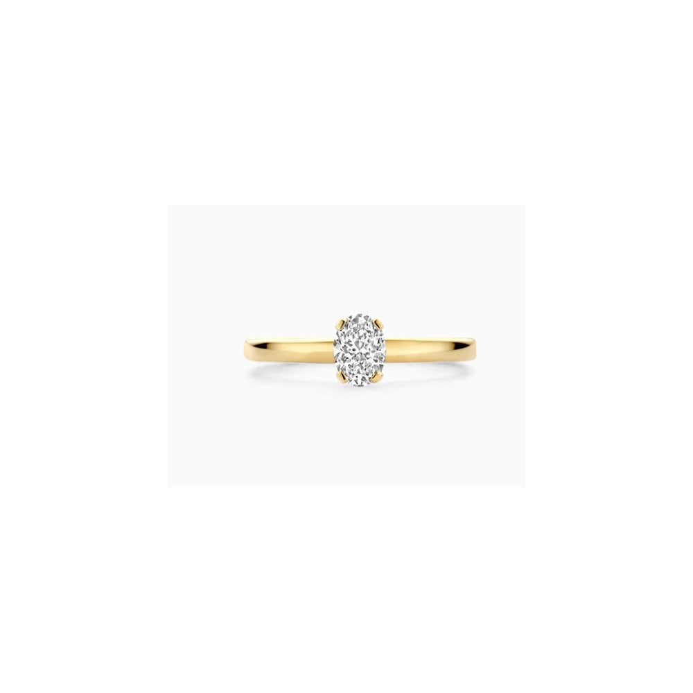 14CT YG LAB DIA 0.50CT OVAL SOLITAIRE RING