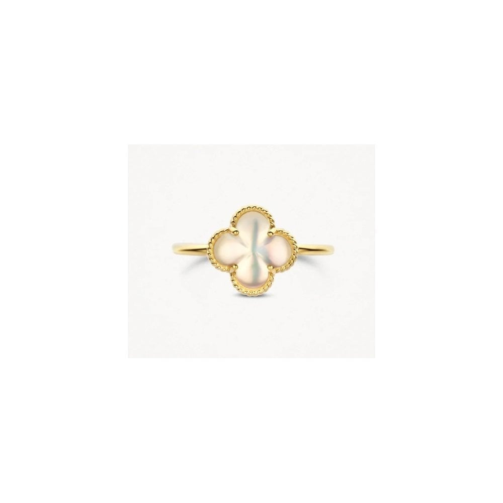 14CT YG MOTHER OF PEARL RING size 50