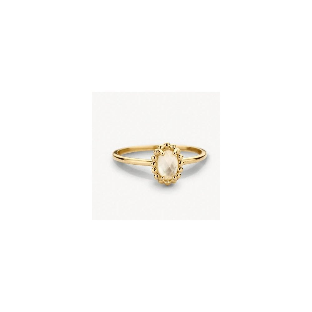 14CT YG MOTHER OF PEARL RING size 54