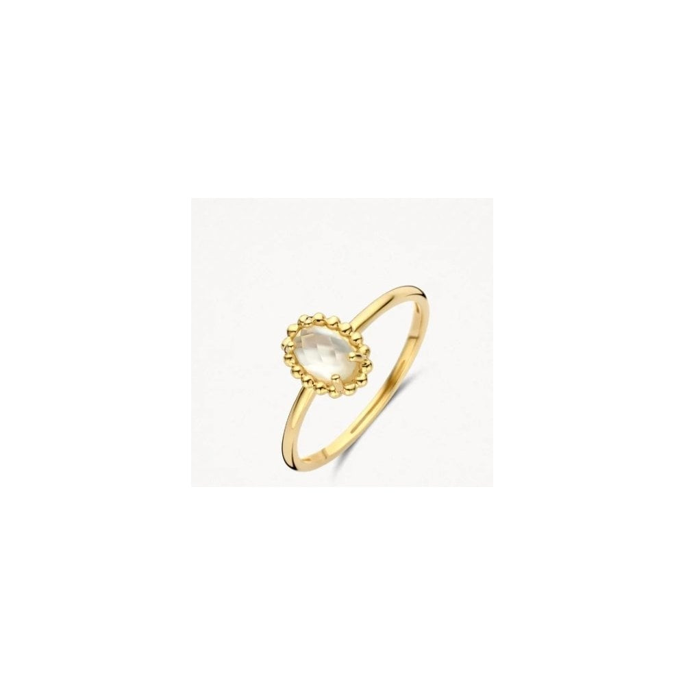 14CT YG MOTHER OF PEARL RING size 54