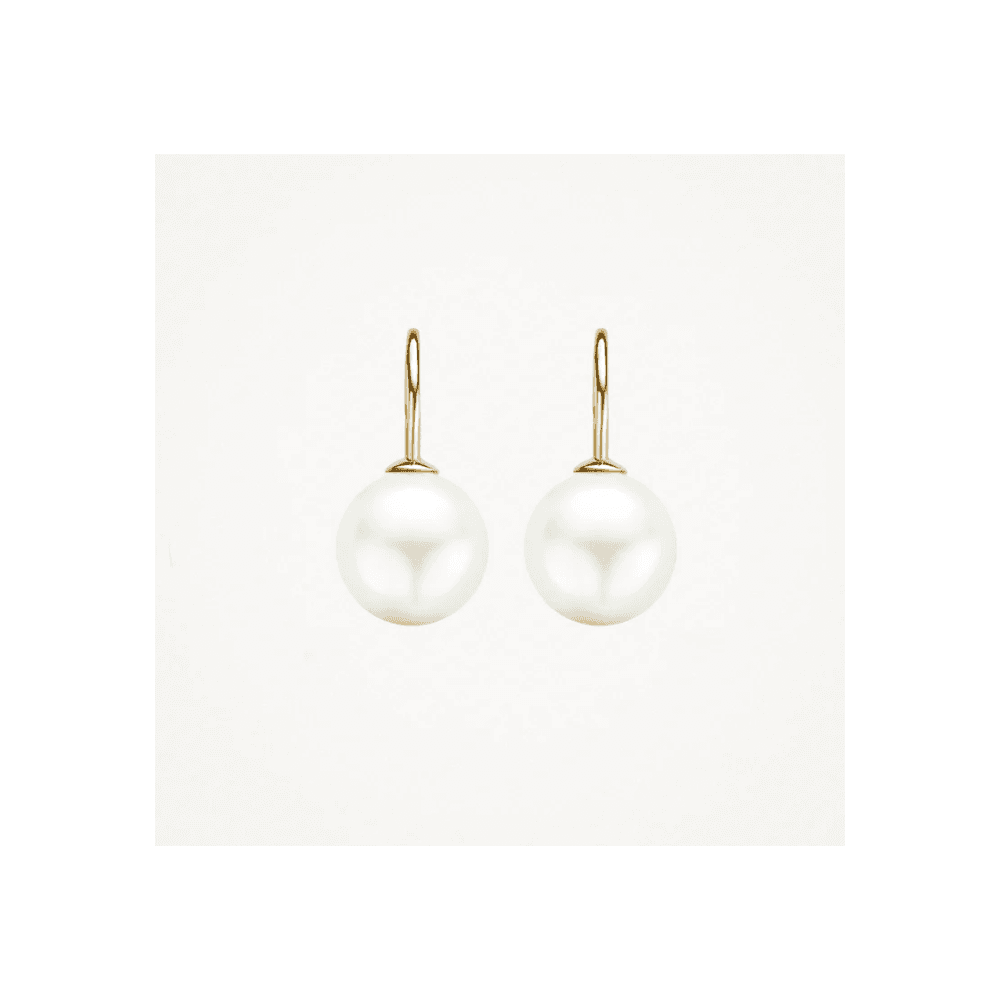 14CT YG SWAROVSKI PEARL DROP EARRINGS