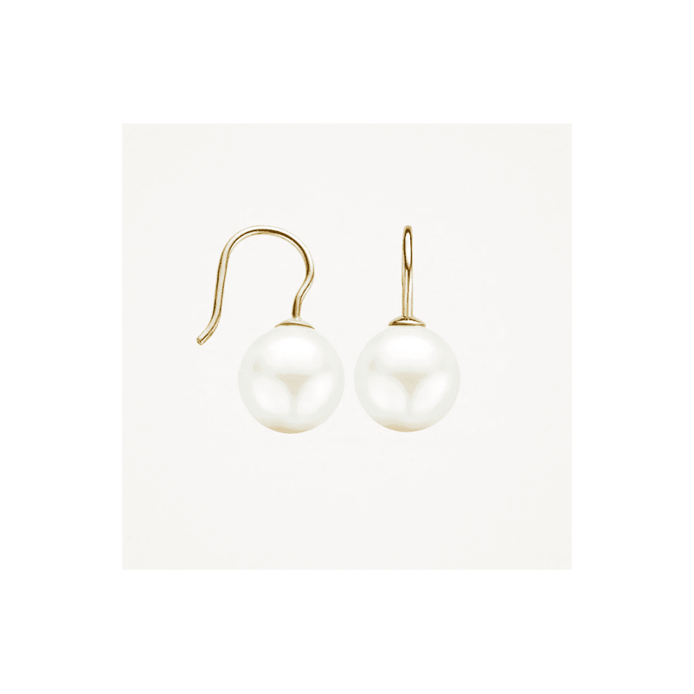 14CT YG SWAROVSKI PEARL DROP EARRINGS