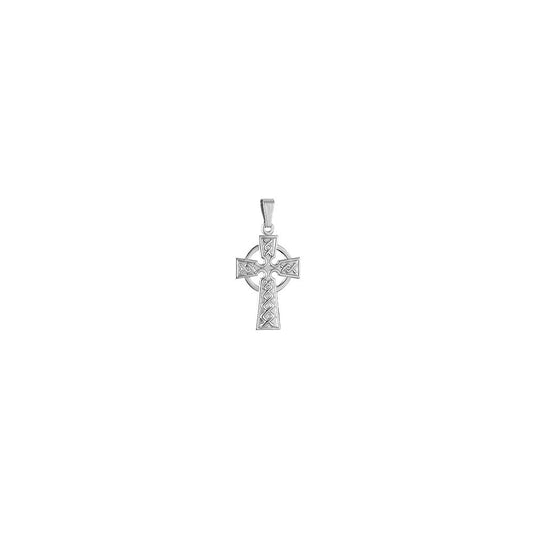  14K WHITE GOLD CELTIC CROSS