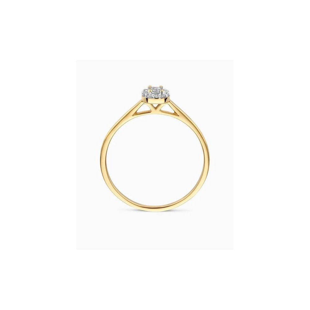 14ct Yellowgold Lab Diamond 0.17ct Halo Ring