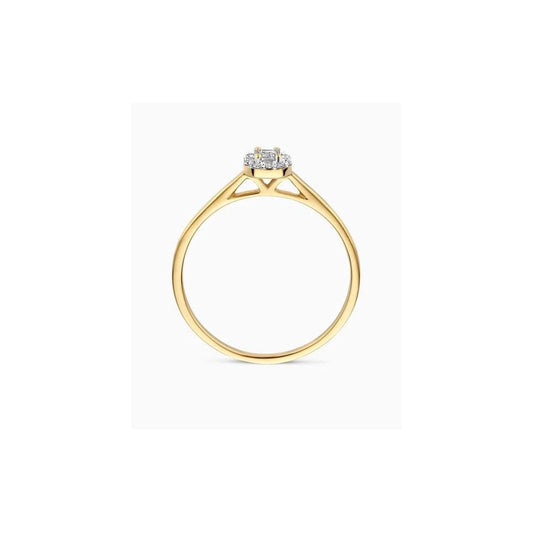 14ct Yellowgold Lab Diamond 0.17ct Halo Ring