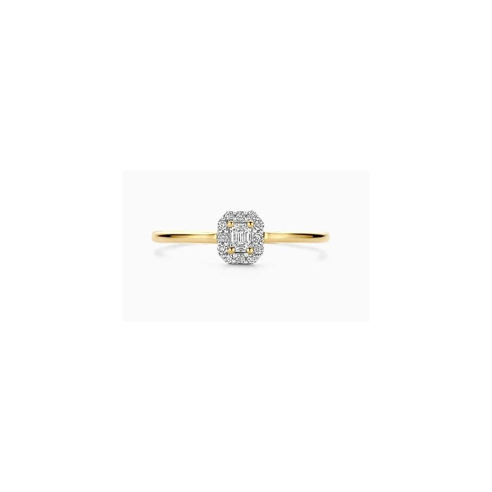 14ct Yellowgold Lab Diamond 0.17ct Halo Ring
