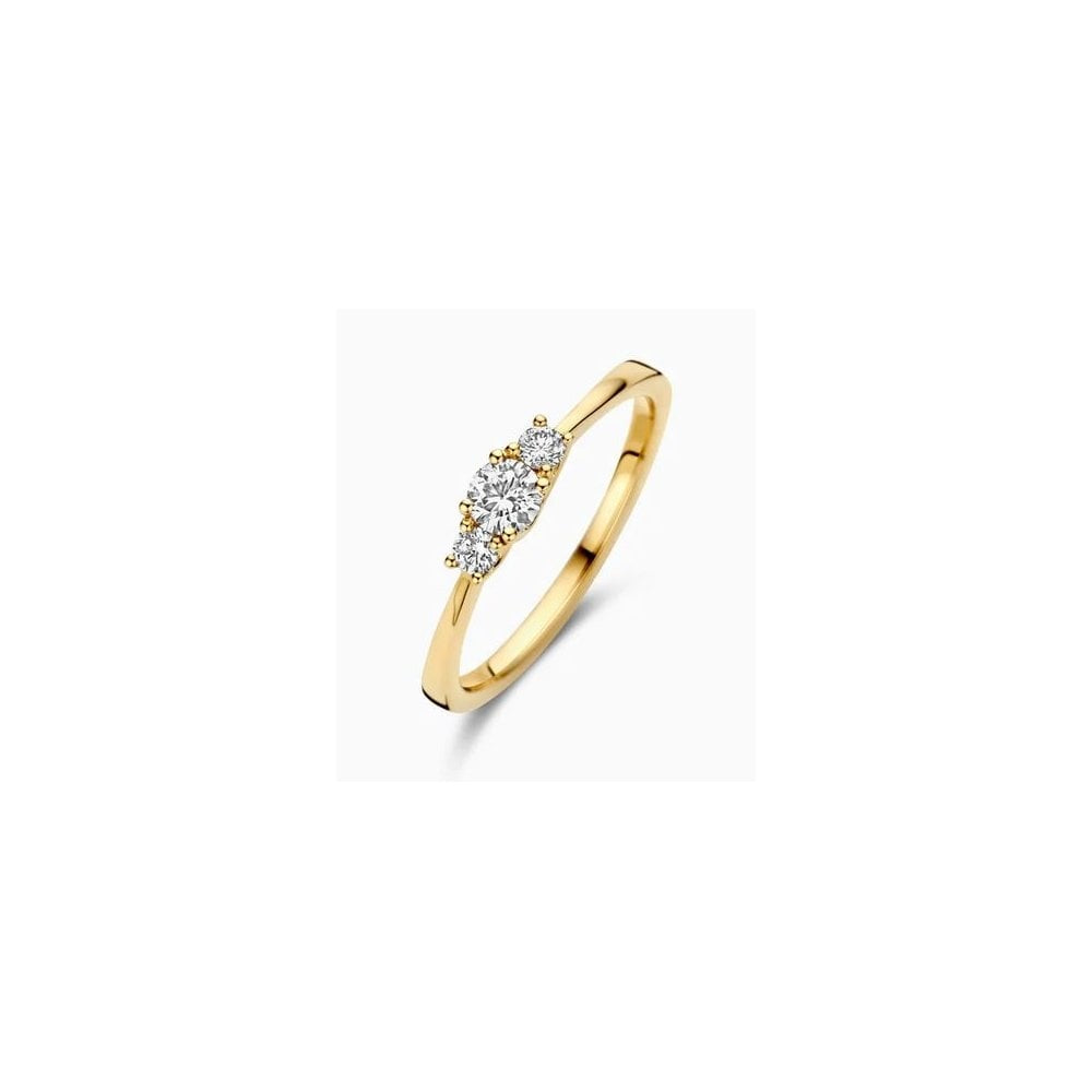 14ct Yellowgold Lab Diamond 0.32ct 3 Stone ring