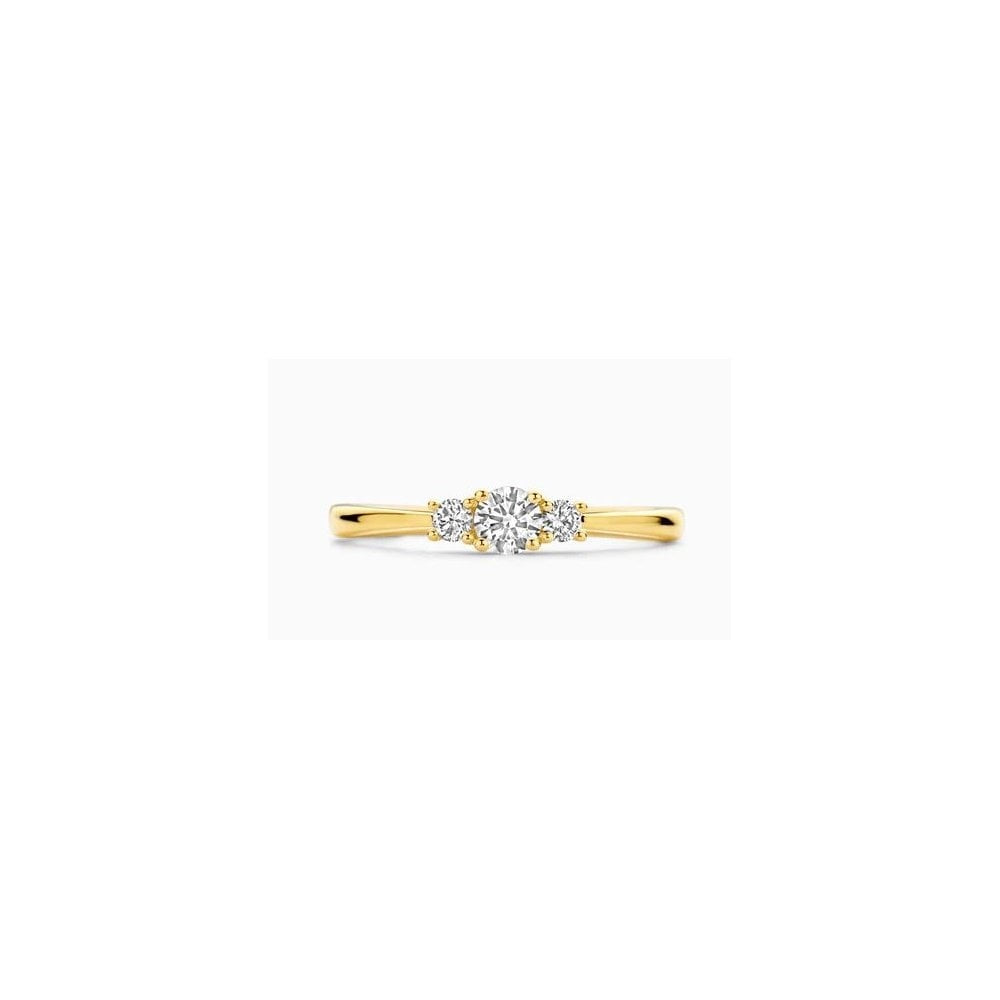 14ct Yellowgold Lab Diamond 0.32ct 3 Stone ring