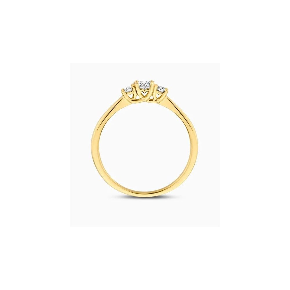 14ct Yellowgold Lab Diamond 0.50ct 3 Stone Ring