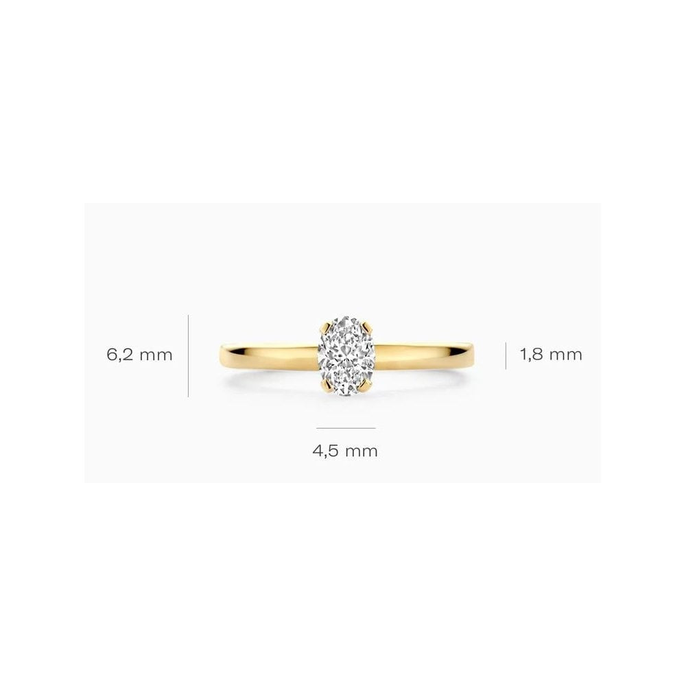 14ct Yellowgold Lab Diamond 0.50ct Oval Solitaire Ring