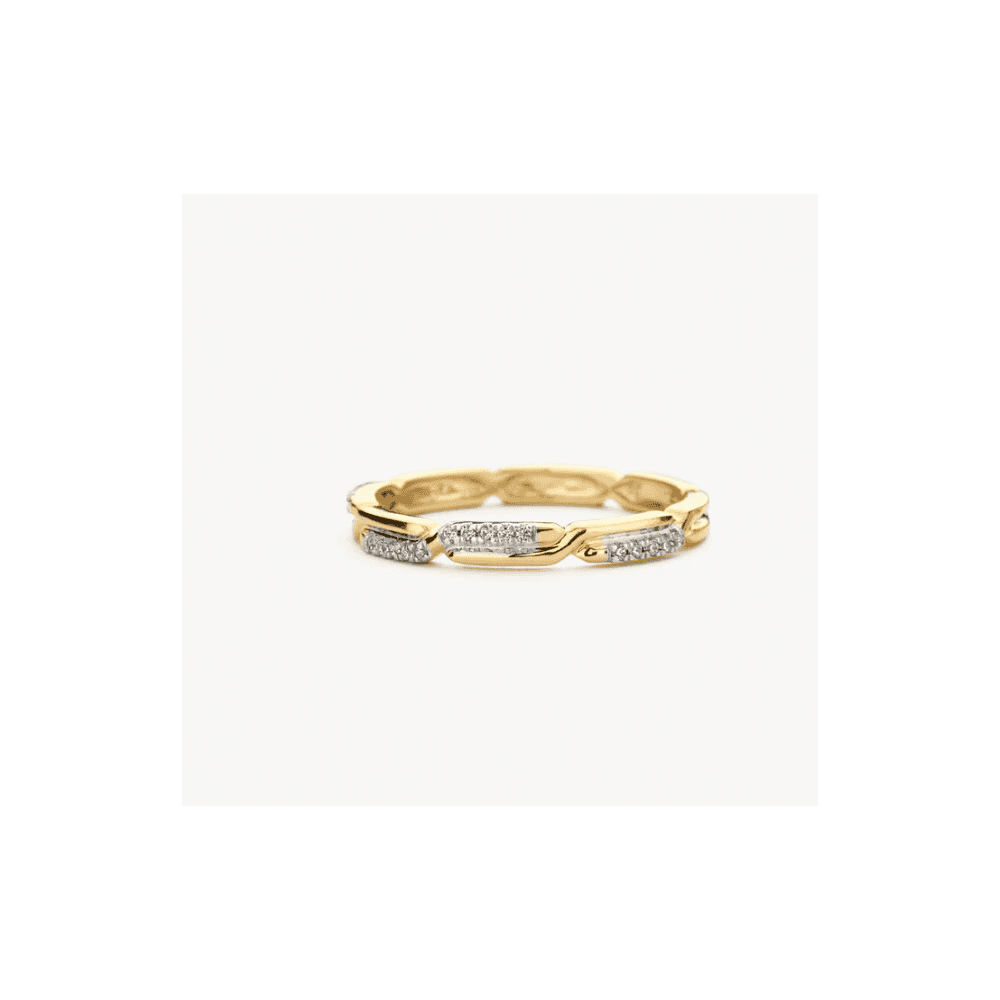 14k Yellow and White gold with Zirconia
