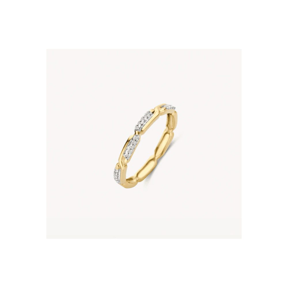 14k Yellow and White gold with Zirconia