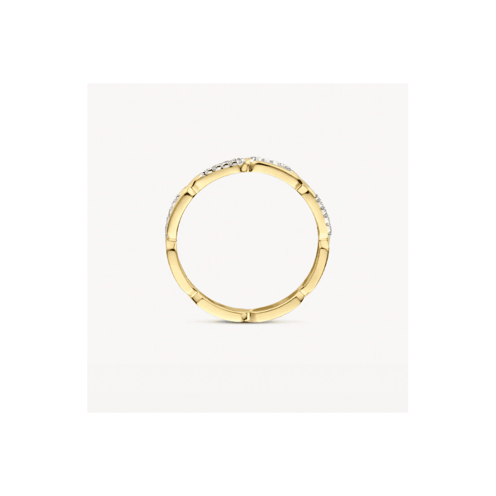 14k Yellow and White gold with Zirconia