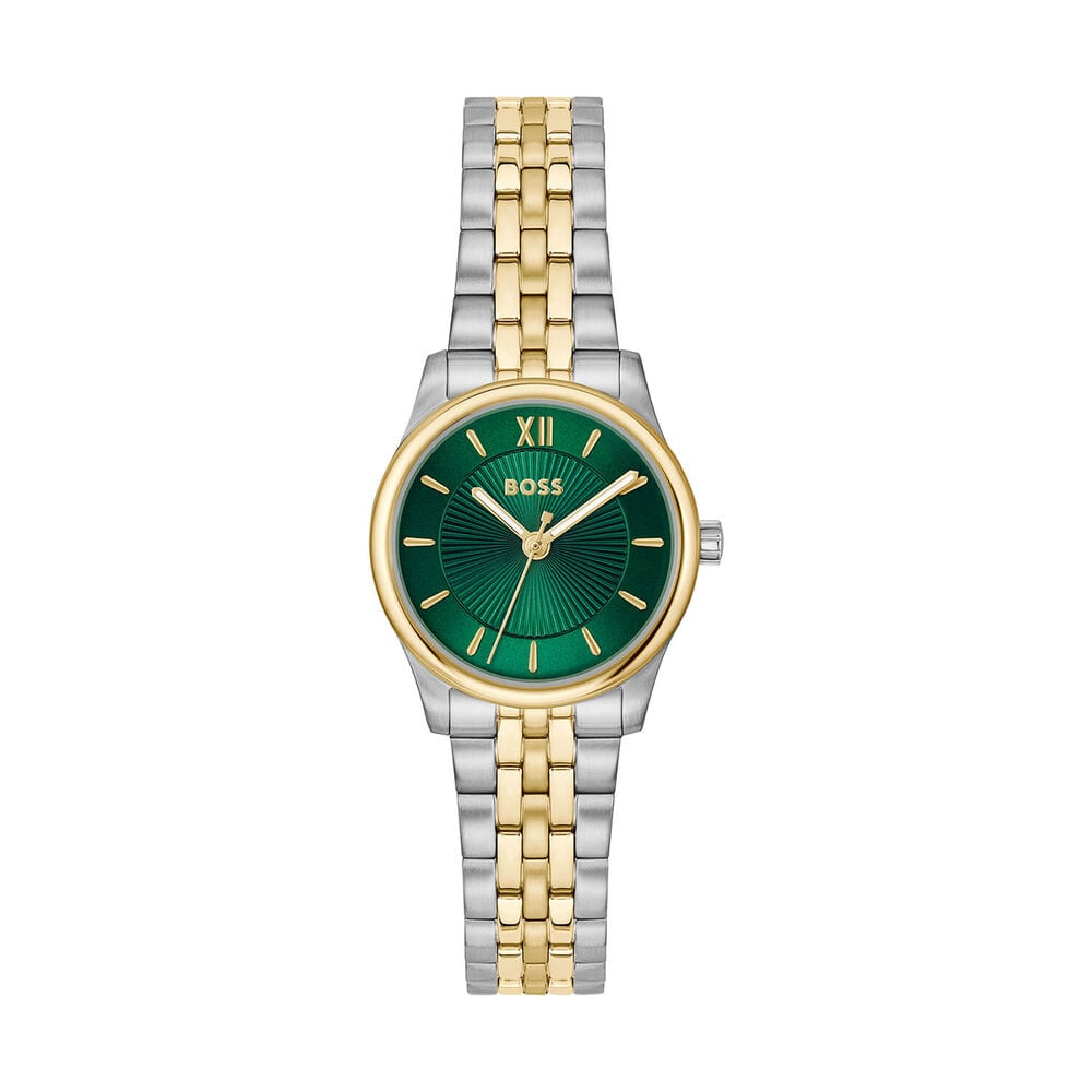 BOSS GRACEFUL MINA GREEN DIAL LADIES TWO-TONED WATCH