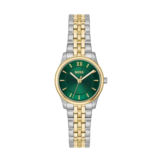 BOSS GRACEFUL MINA GREEN DIAL LADIES TWO-TONED WATCH