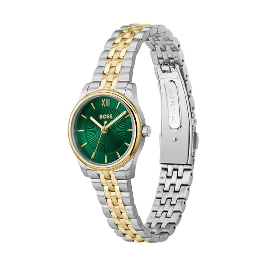 BOSS GRACEFUL MINA GREEN DIAL LADIES TWO-TONED WATCH