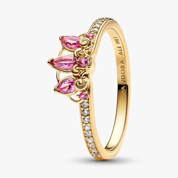14ct Gold on Silver Disney Princess Rapunzel Tiara Pandora Ring