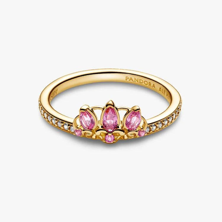 14ct Gold on Silver Disney Princess Rapunzel Tiara Pandora Ring