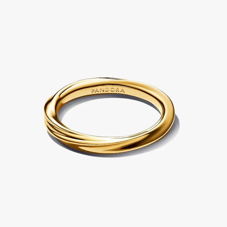 14ct Gold on Silver Twisted Pandora Ring