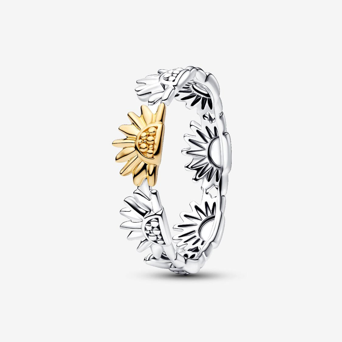 Sunflower Two-Tone Band Pandora Ring