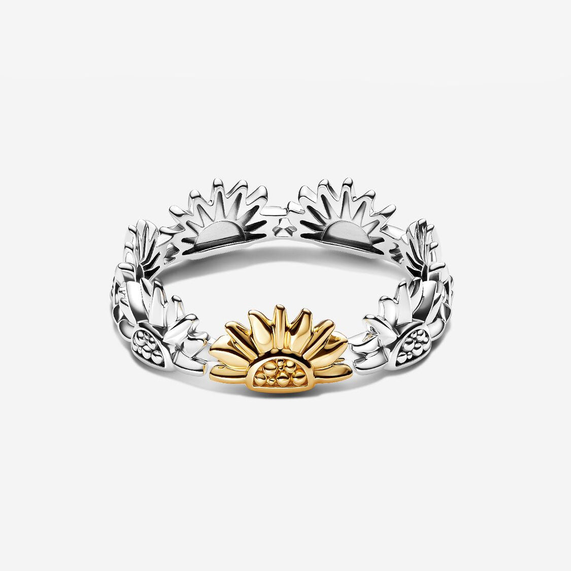 Sunflower Two-Tone Band Pandora Ring