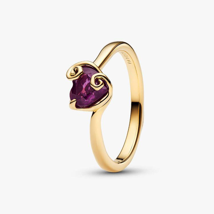14ct Gold on Silver Disney The Nightmare Before Christmas Sally Purple Heart Pandora Ring