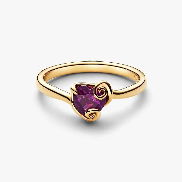14ct Gold on Silver Disney The Nightmare Before Christmas Sally Purple Heart Pandora Ring
