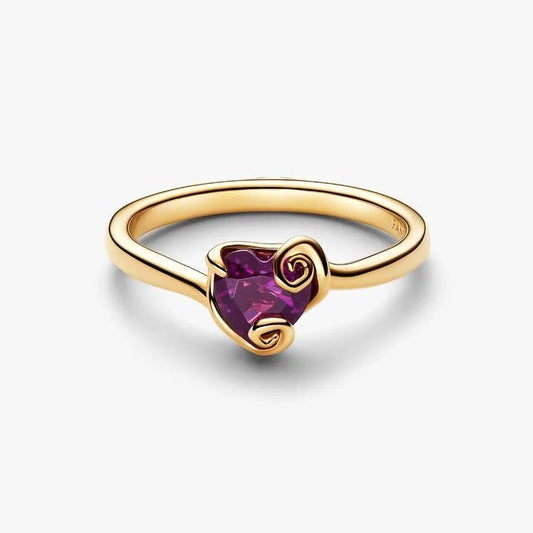 14ct Gold on Silver Disney The Nightmare Before Christmas Sally Purple Heart Pandora Ring