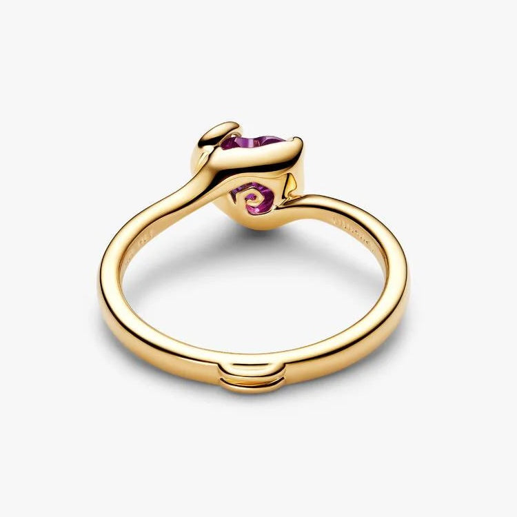 14ct Gold on Silver Disney The Nightmare Before Christmas Sally Purple Heart Pandora Ring